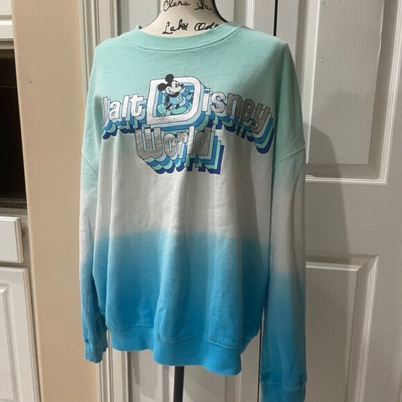 Kawaii walt Disney World Tie Dye teal colors Sweatshirt Size XL 100% Cotton - Picture 11 of 12